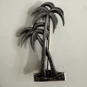 Vintage Sterling Two Palm Trees Brooch Pin